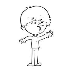 cartoon worried man reaching N26