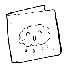 cartoon card with cloud pattern N13