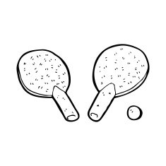 cartoon table tennis bats N13