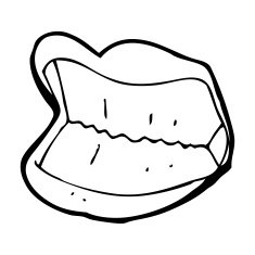 cartoon grinning mouth N13