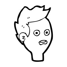 cartoon shocked man N162