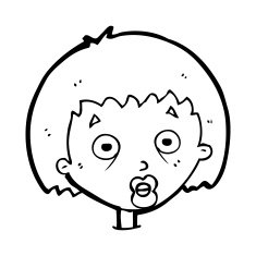 cartoon shocked woman N133