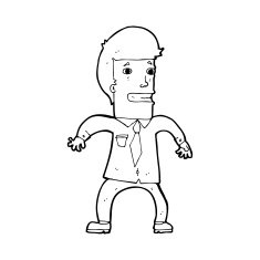 cartoon nervous businessman N13