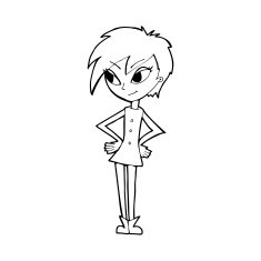 Cartoon Girl With Hands On Hips N26