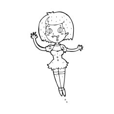 cartoon happy vampire girl N51
