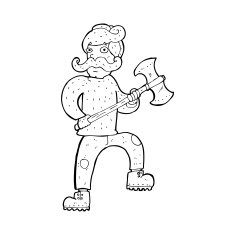 cartoon man with axe N12