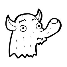 cartoon happy wolf N28