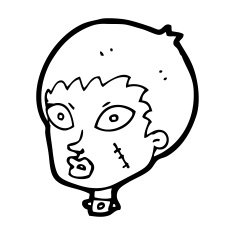 cartoon female zombie head N12