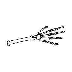 cartoon skeleton hand N19