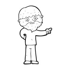 cartoon bearded man pointing N12