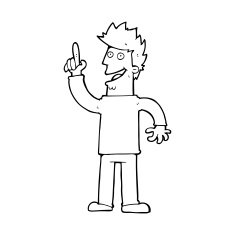 cartoon man with great new idea N13