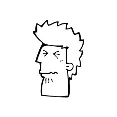 cartoon unhappy man N23