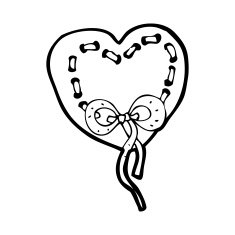 stitched heart cartoon N14