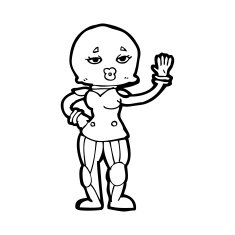 cartoon female astronaut N41