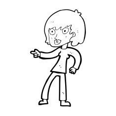 cartoon woman pointing N283