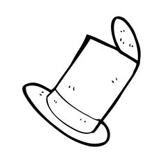 cartoon old top hat N27