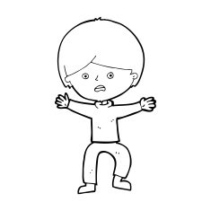 cartoon boy panicking N41