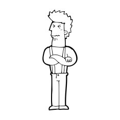 cartoon annoyed man N110