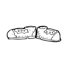 cartoon old shoes N12