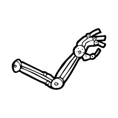 Cartoon Robot Arm N39