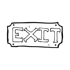 cartoon exit sign N25