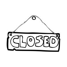 cartoon closed shop sign N13