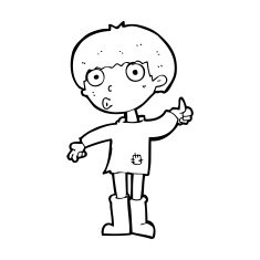 cartoon boy asking question N37
