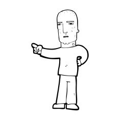 cartoon tough guy pointing N12
