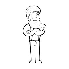 cartoon bearded hipster man N13