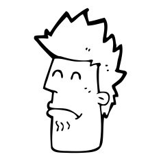 cartoon man feeling sick N12