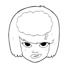 cartoon woman thinking N59