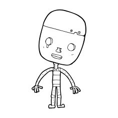 cartoon sad robot N12