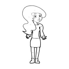 cartoon woman shrugging shoulders N639