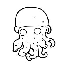 cartoon alien head wearing hat N13