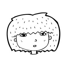 cartoon female face N197