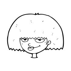 cartoon mean female face N13