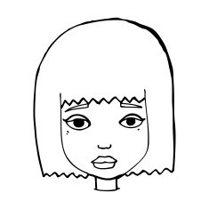 cartoon female face N198