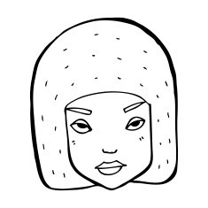 cartoon annoyed female face N13