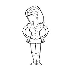 cartoon intelligent woman N26