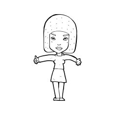 cartoon woman giving thumbs up symbol N87