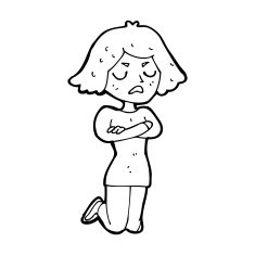 cartoon annoyed woman N254