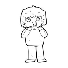 cartoon worried boy N41