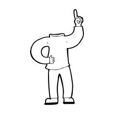 cartoon headless body with raised hand N12