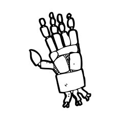 cartoon robot hand N13