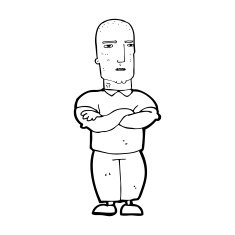 cartoon annoyed bald man N13