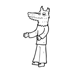 cartoon wolf man N78