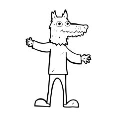 cartoon wolf man N79