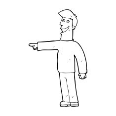 cartoon pointing man N142