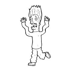 cartoon terrified man N379