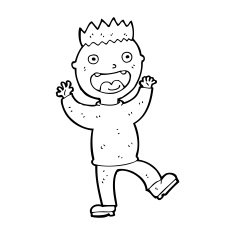 cartoon crazy happy man N13